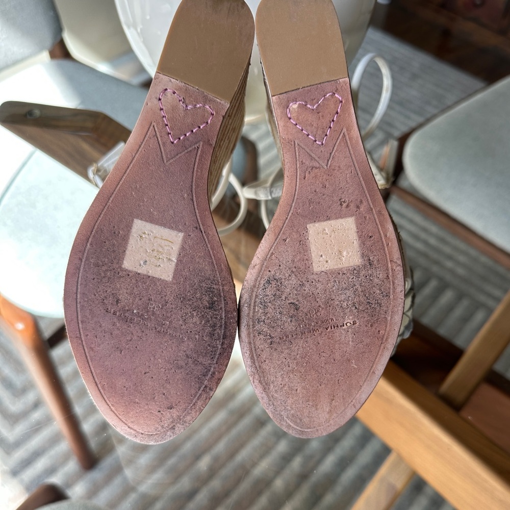 Sophia Webster Margarita 140MM Leather Cork Wedge Sandals 38 - Picture 7 of 9